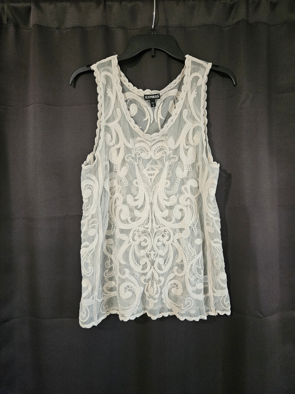 Express White Lace Overlay Sleeveless Camisole